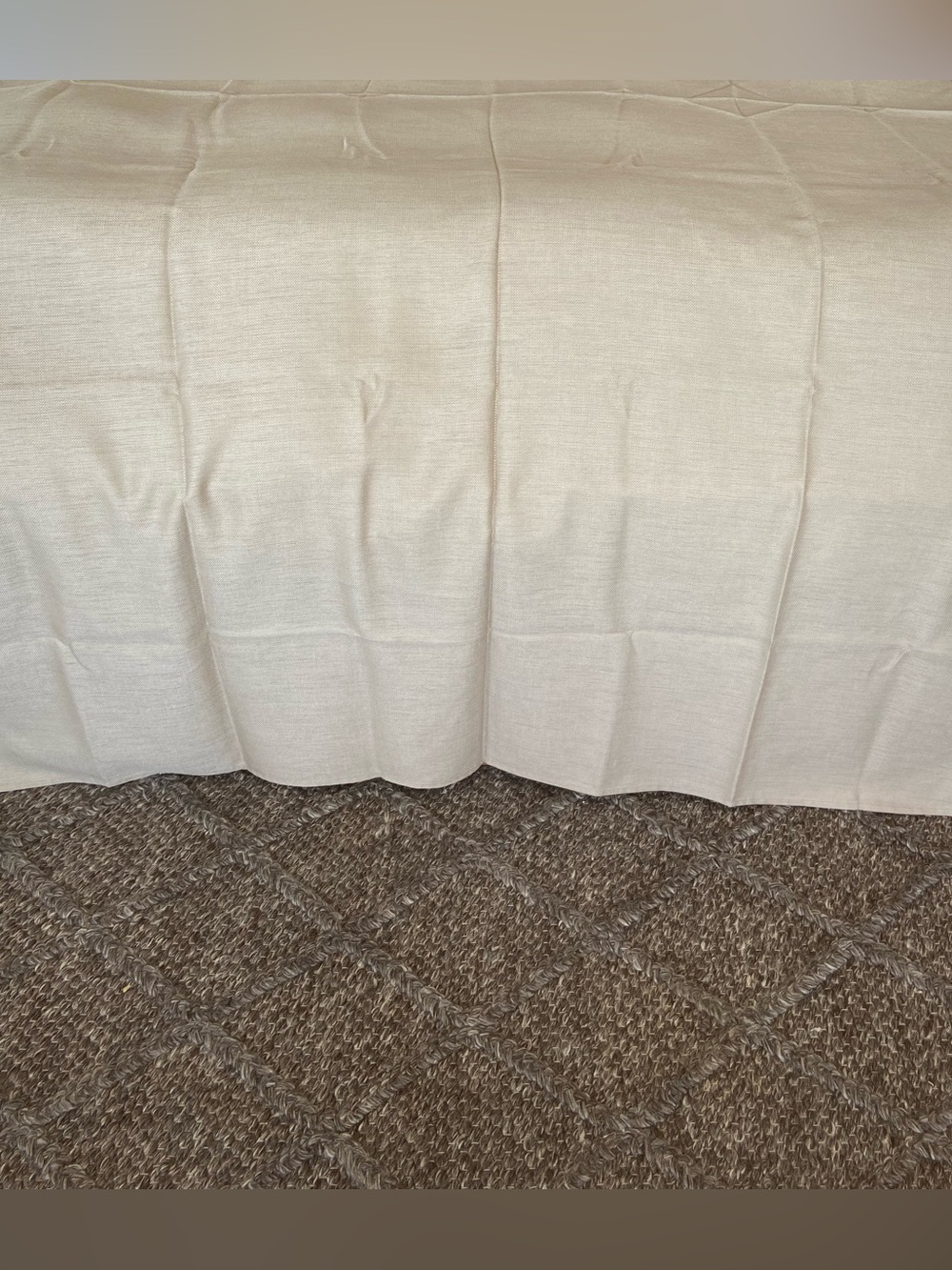 60”x104” beige table cloth rectangle. Target.